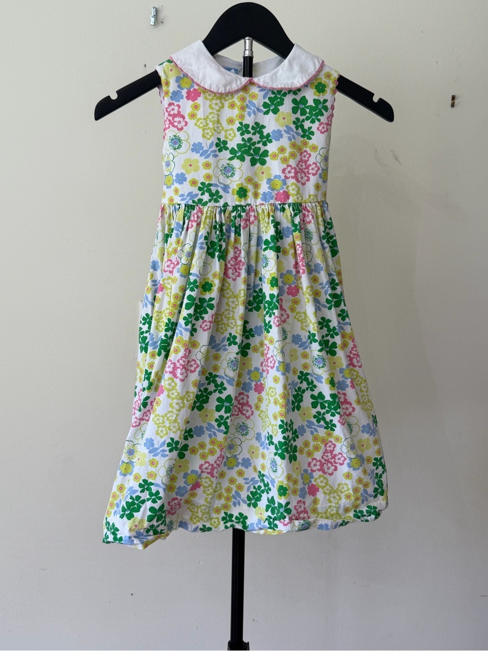 Bliss Floral Peter Pan Collar Dress Girls Size 7 🌸💚